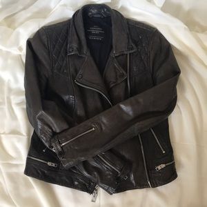 ALL SAINTS QUILTED LEATHER JACKET